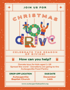 Toy Drive Autaugaville Food Pantry Flyer